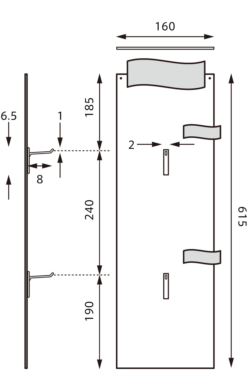 吊り下げフック什器 S