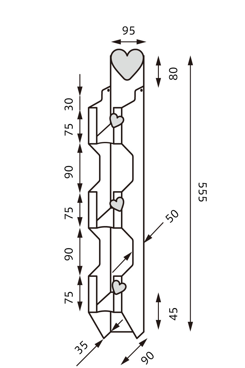 吊り下げフック什器 M