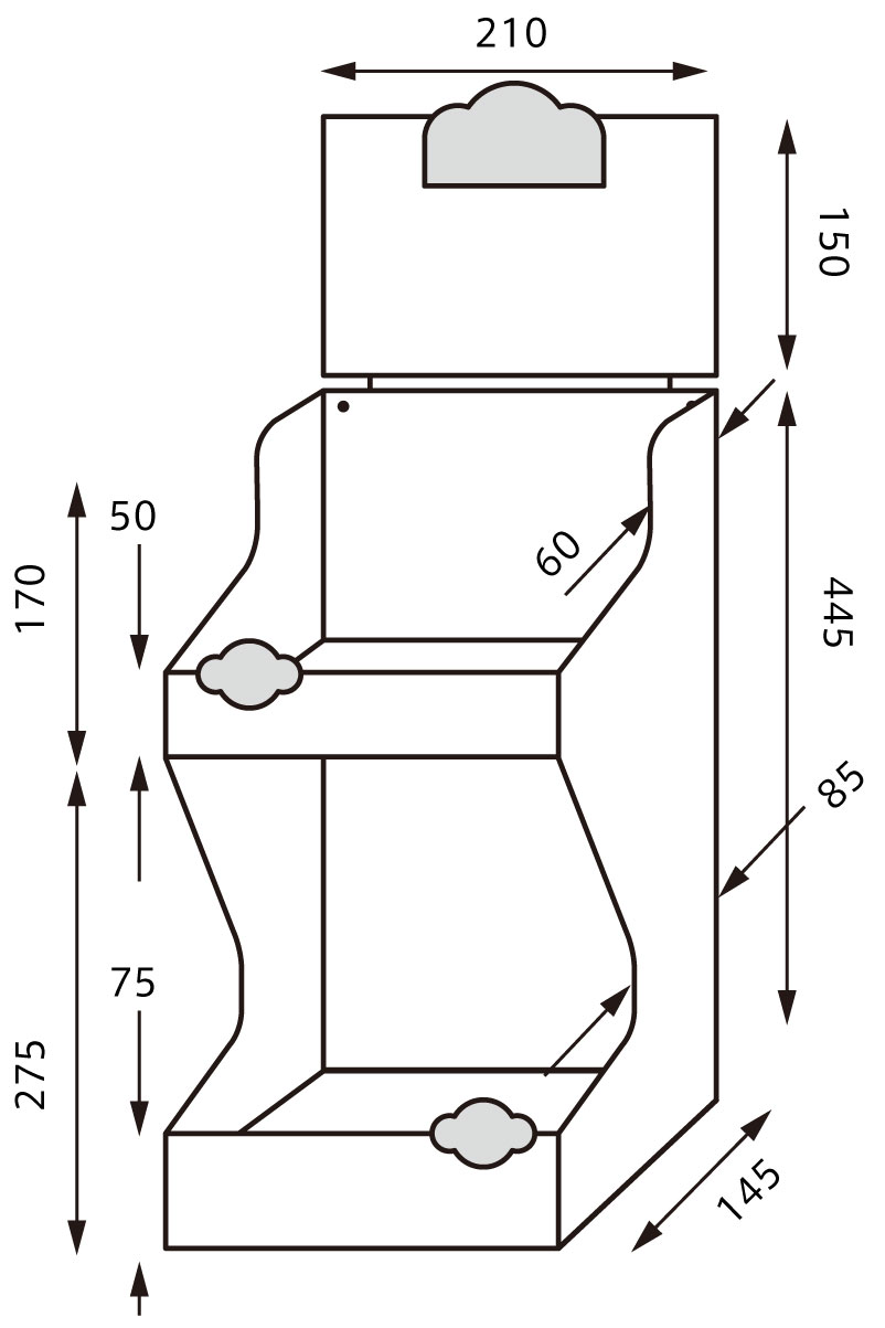 吊り下げフック什器 L