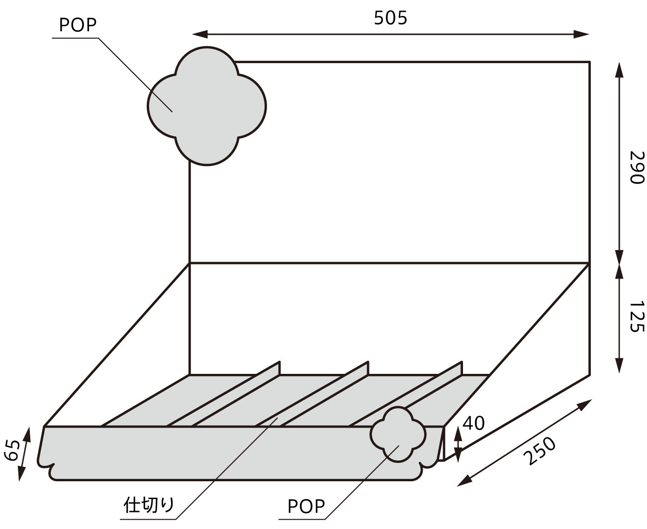 カウンター什器 L